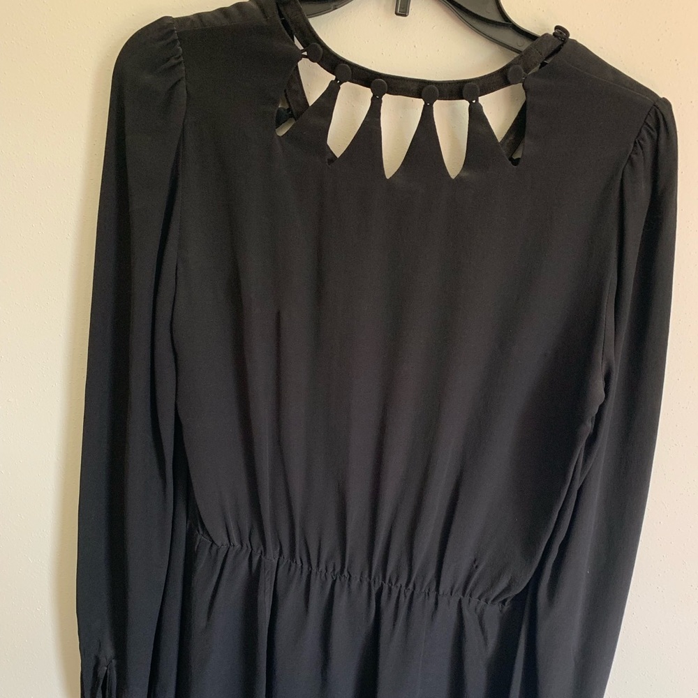 Black Peplum Top - Silk